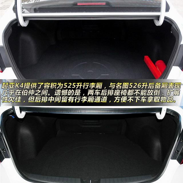 两车的后排座椅都不能放倒,扩展性欠佳,后排座椅中间留有行李厢通道