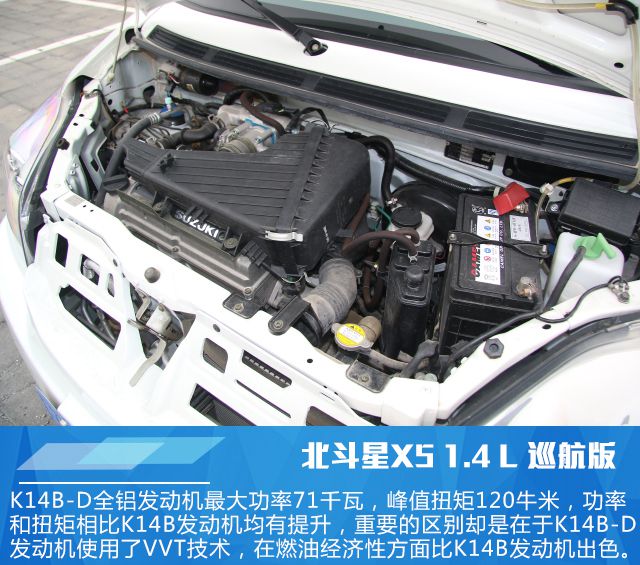 由于是北斗星X5系列中的顶配车型,此次上市的巡航版还将座椅材质由织物升级成了皮革材质。皮革材质的触感还算不错,但是由于座椅造型过于平直,所以包裹性和支撑性并不是很理想。 车身设计借鉴了TECT轻型碰撞吸能车身技术。该技术能够有效吸的吸收和分散来自不同方位的碰撞能量;四门防撞钢梁同时提升了车身的安全保障。 北斗星X5车身尺寸为长3664毫米、宽1610毫米、高1722毫米,不过四轮处于车辆的四个角,好处就是带来超大车内空间,同时带来高速行驶稳定性。 空间的装载能力一直是北斗星X5最引以为傲的卖点,而