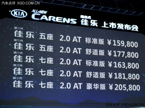 售15.98-20.58万 起亚全新佳乐国内上市