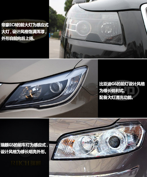 自主中级车三雄对决 全新EC8对比G6、G5