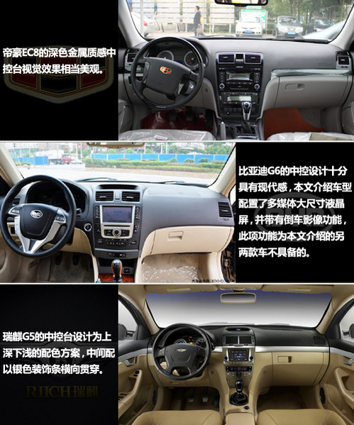 自主中级车三雄对决 全新EC8对比G6、G5