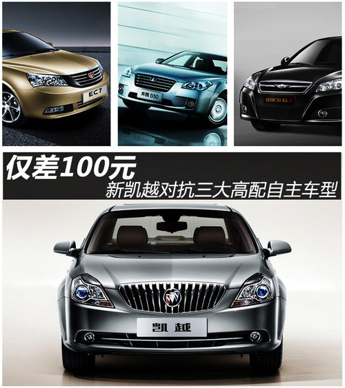 仅差100元 新凯越对抗三大高配自主车型